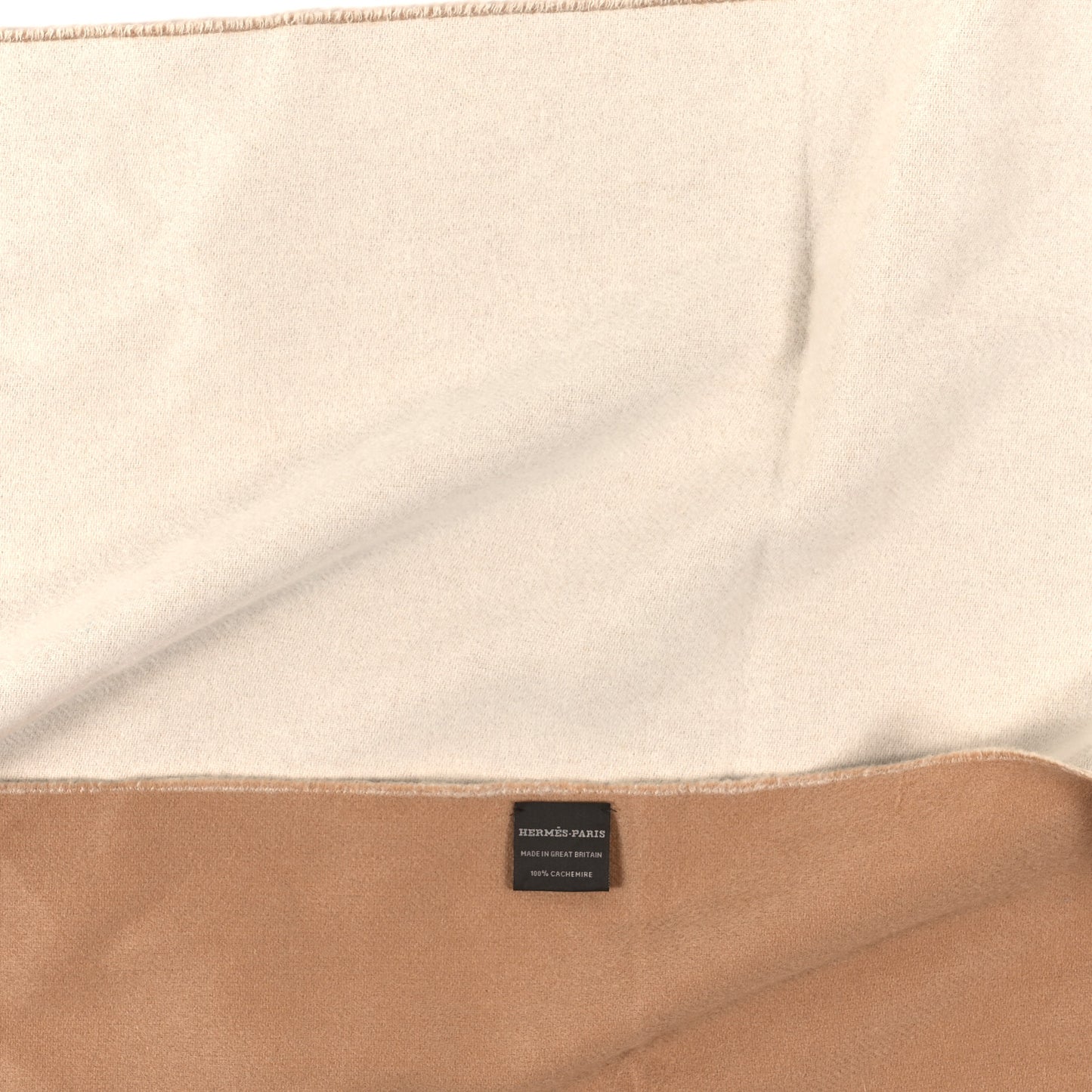 Cashmere Double Face Scarf White Camel