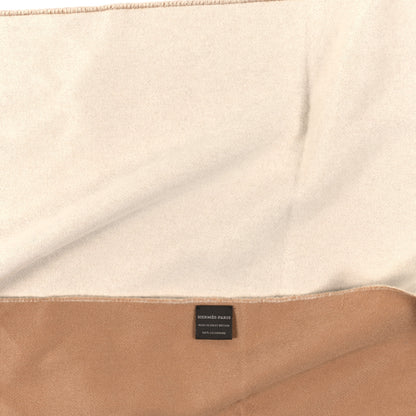 Hermes Cashmere Double Face Scarf White Camel 3 of 3