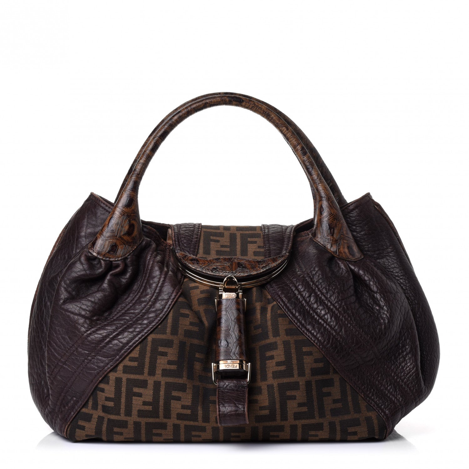 Fendi Zucca Nappa Nuvolata Vitello Tortuga Spy Tobacco Moro 1 of 4