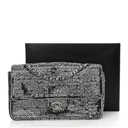 Chanel Sequin Medium Single Flap Dark Silver 11 of 11
