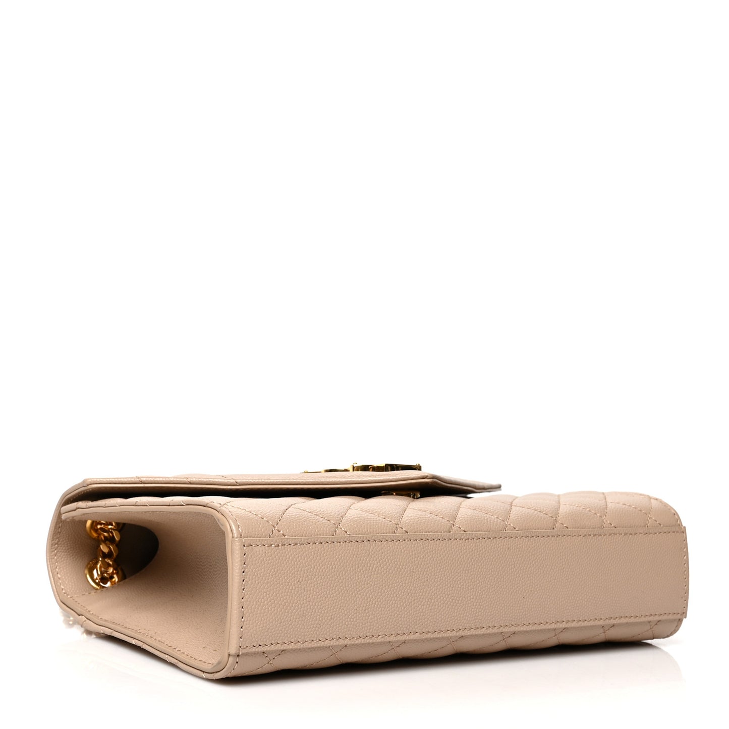 Grain De Poudre Textured Mixed Matelasse Medium Triquilt Monogram Satchel Dark Beige