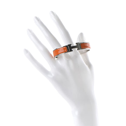 Hermes Enamel Narrow Clic Clac H Bracelet PM Orange 2 of 7