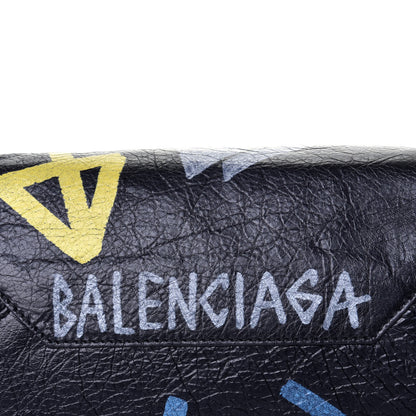 Balenciaga Agneau Graffiti Papier A6 Zip Around Tote Black 10 of 10