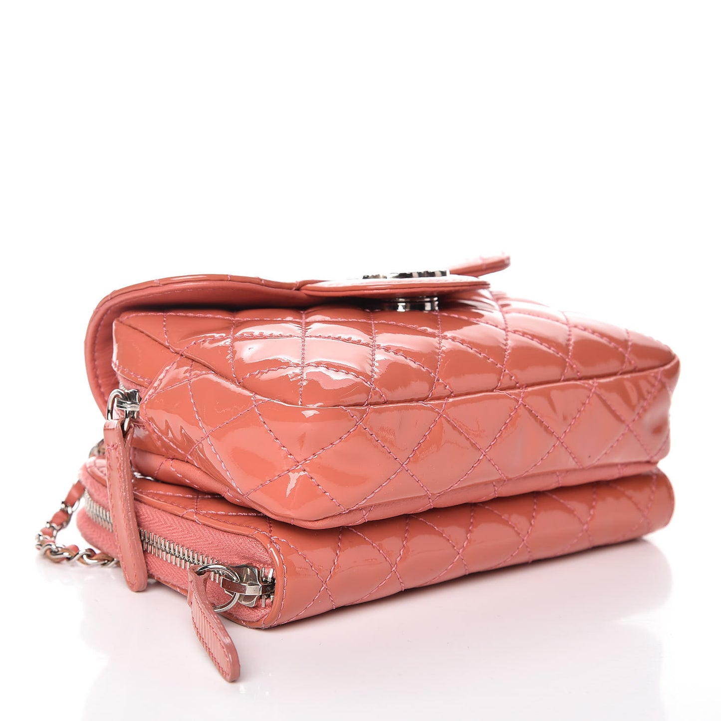 Patent Brilliant Mini Flap WOC Bag Pink
