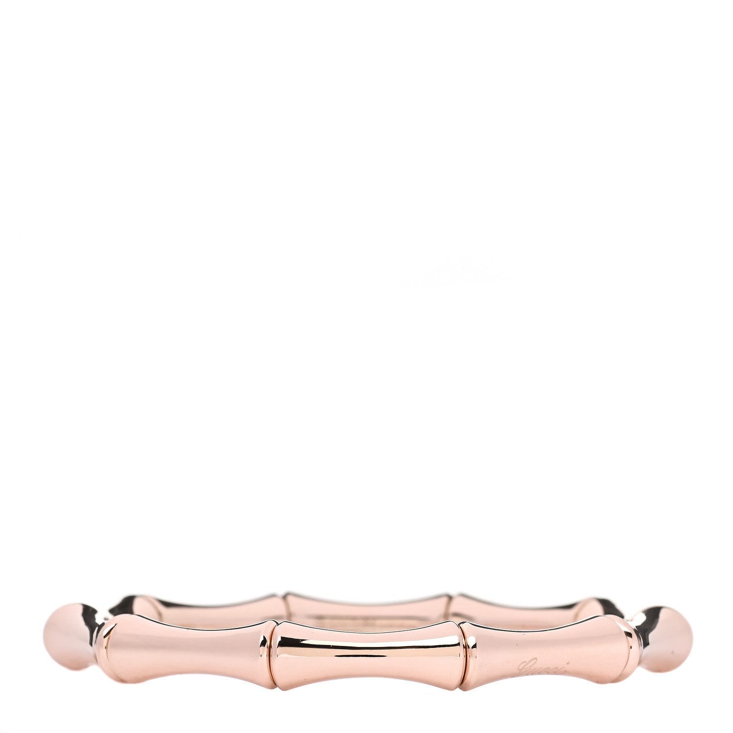 Gucci 18K Rose Gold Medium Bamboo Spring Bracelet 17 1 of 5