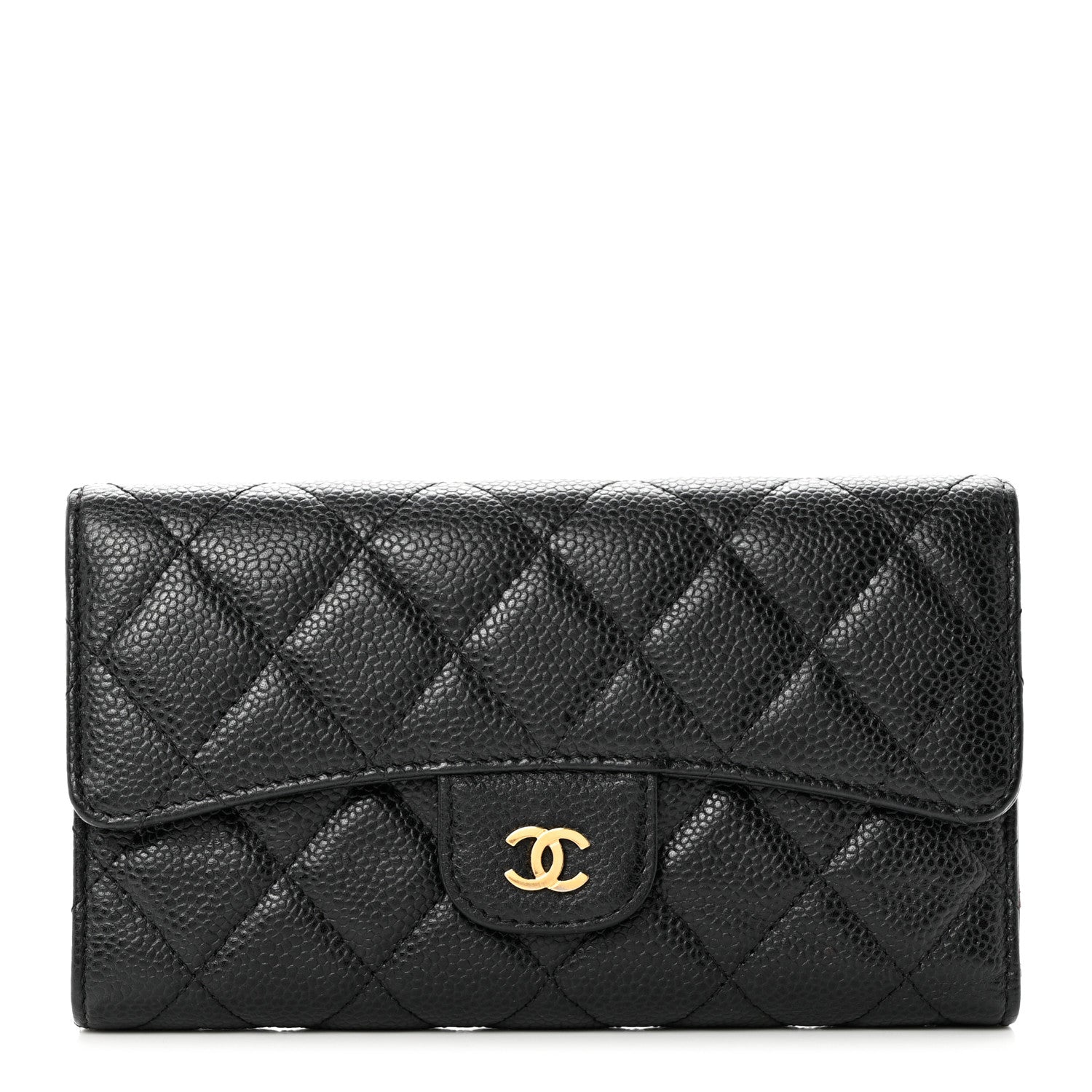 Chanel Caviar Quilted Long Flap Wallet Black 1 of 10