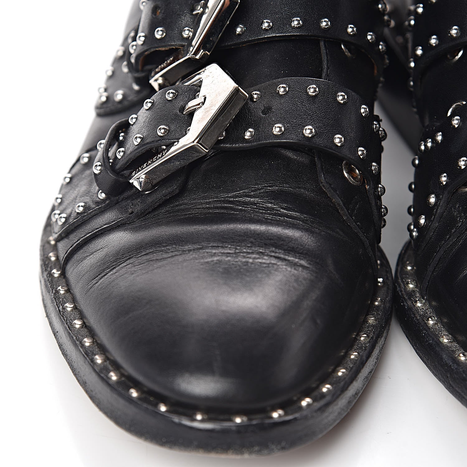 Givenchy Calfskin Studded Prue Buckle Bootie 35 Black 12 of 19