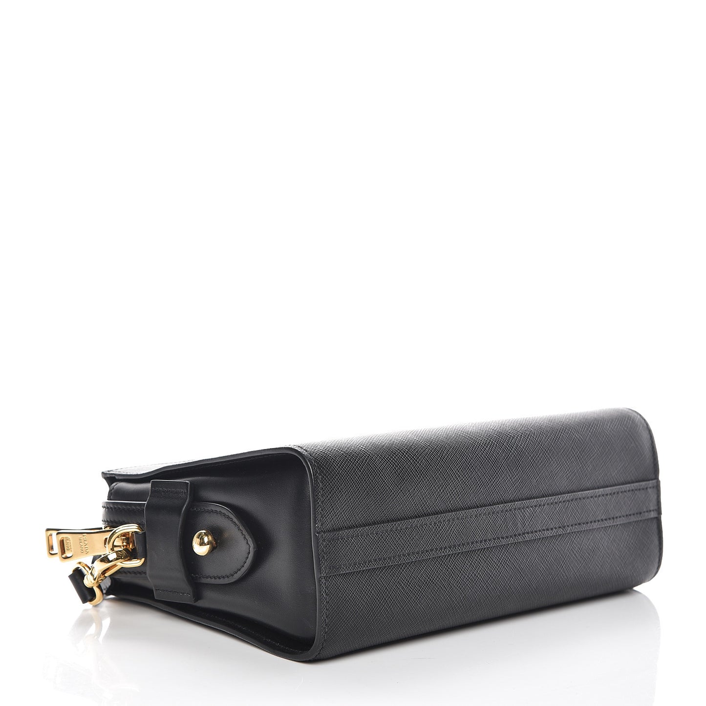 Saffiano City Calfskin Esplanade Crossbody Bag Black