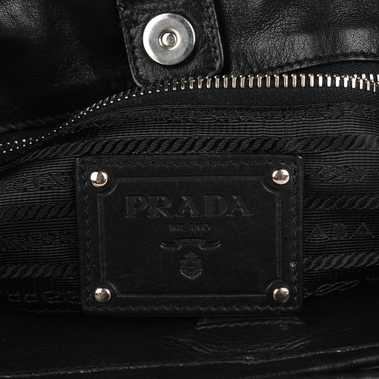 Prada Soft Calf Side Pocket Hobo Nero Black 5 of 9