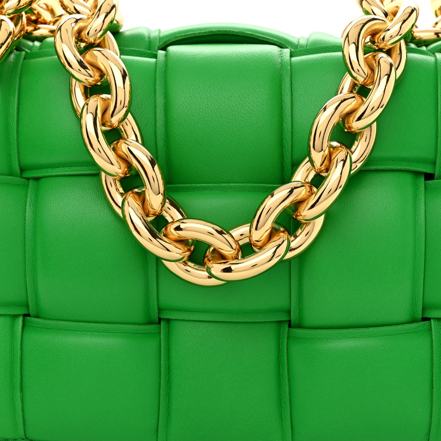 Bottega Veneta Lambskin Maxi Intreccio Padded Chain Cassette Crossbody Bag Parakeet 8 of 10