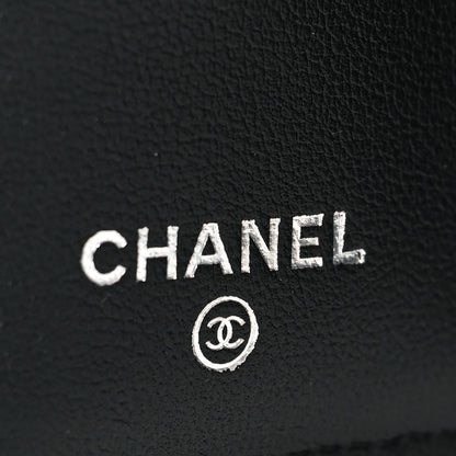 Chanel Lambskin Quilted Crystal Star CC Compact Bifold Wallet Black 6 of 9