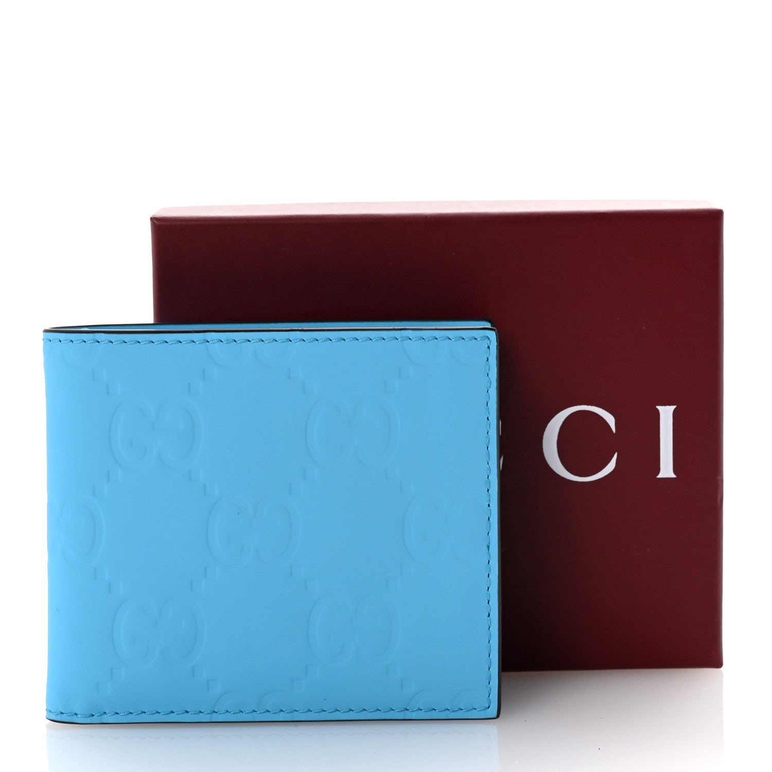 Gucci Rubber Effect GG Embossed Bi-Fold Wallet Bright Splash 7 of 7