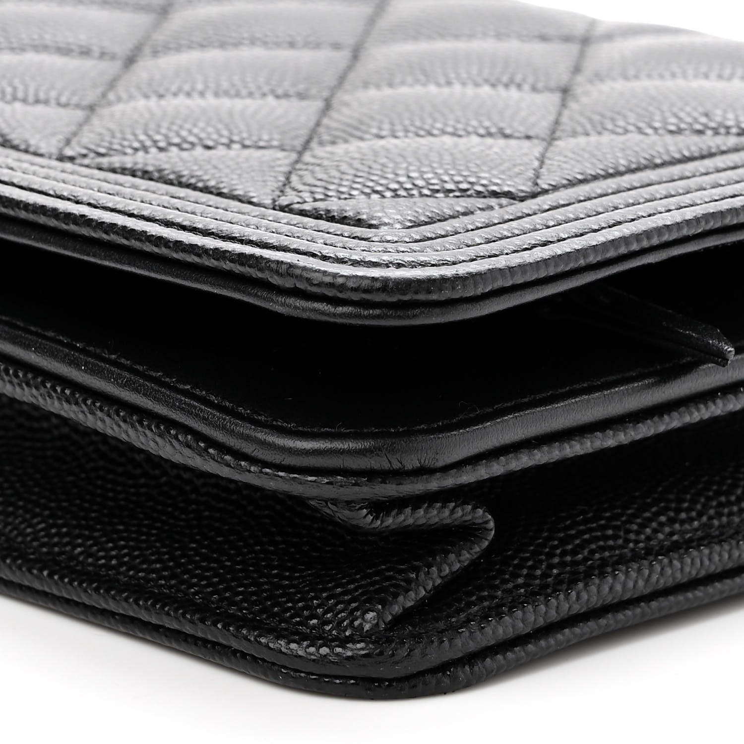 Chanel Caviar Quilted Boy Wallet On Chain WOC Black 11 of 12