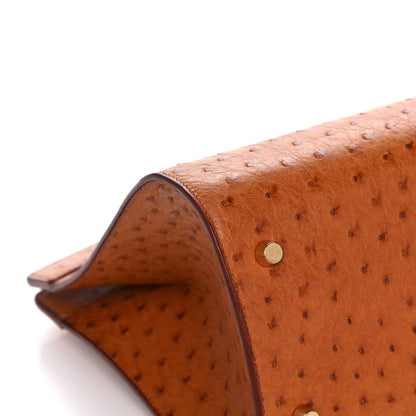 Hermes Ostrich Muzo Shoulder Bag Gold 7 of 12