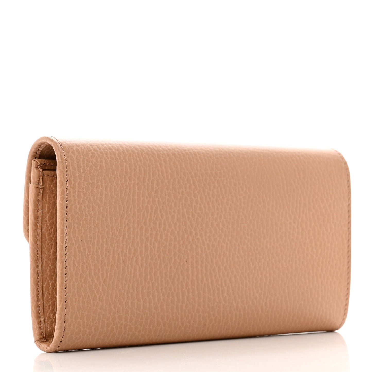 Dollar Calfskin Interlocking G Continental Wallet Camelia