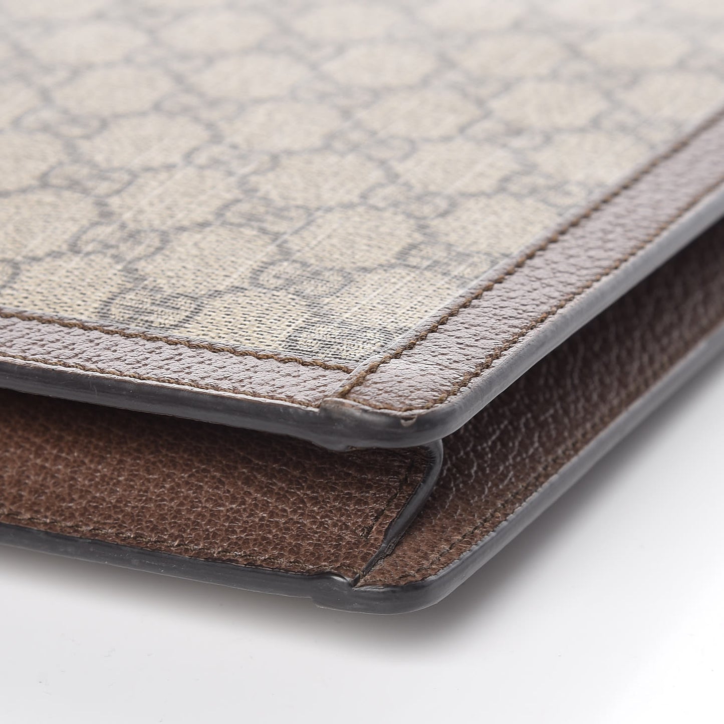 GG Supreme Monogram Web Ophidia Portfolio Pouch Beige New Acero