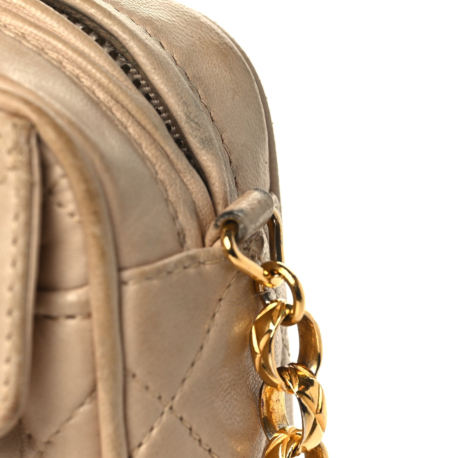 Chanel Lambskin Quilted Tassel Flap Camera Case Beige 12 of 15