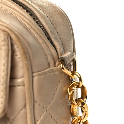 Chanel Lambskin Quilted Tassel Flap Camera Case Beige 12 of 15