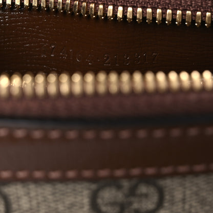 Gucci GG Supreme Monogram Azalea Calfskin Retro Interlocking G Wristlet Messenger Bag Beige Ebony Brown Sugar 6 of 10