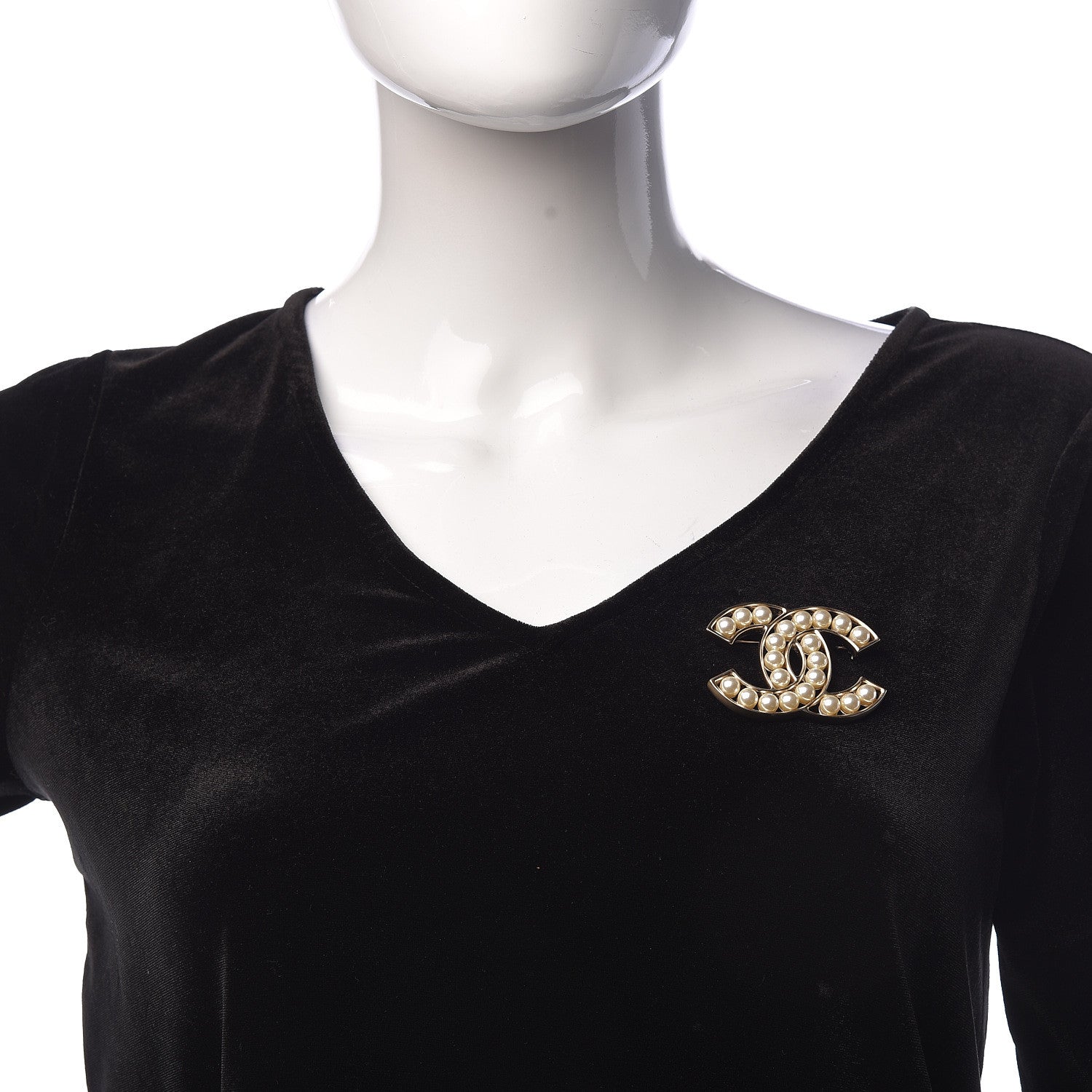 Chanel Pearl CC Brooch Gold 2 of 3