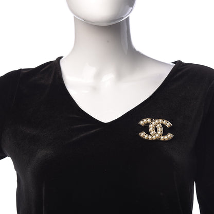 Chanel Pearl CC Brooch Gold 2 of 3