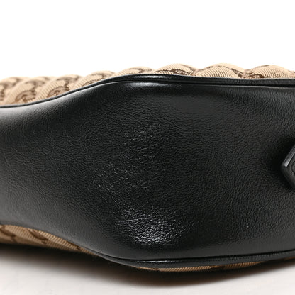 Gucci Monogram Matelasse Diagonal Small GG Marmont Chain Shoulder Bag Beige Black 9 of 9