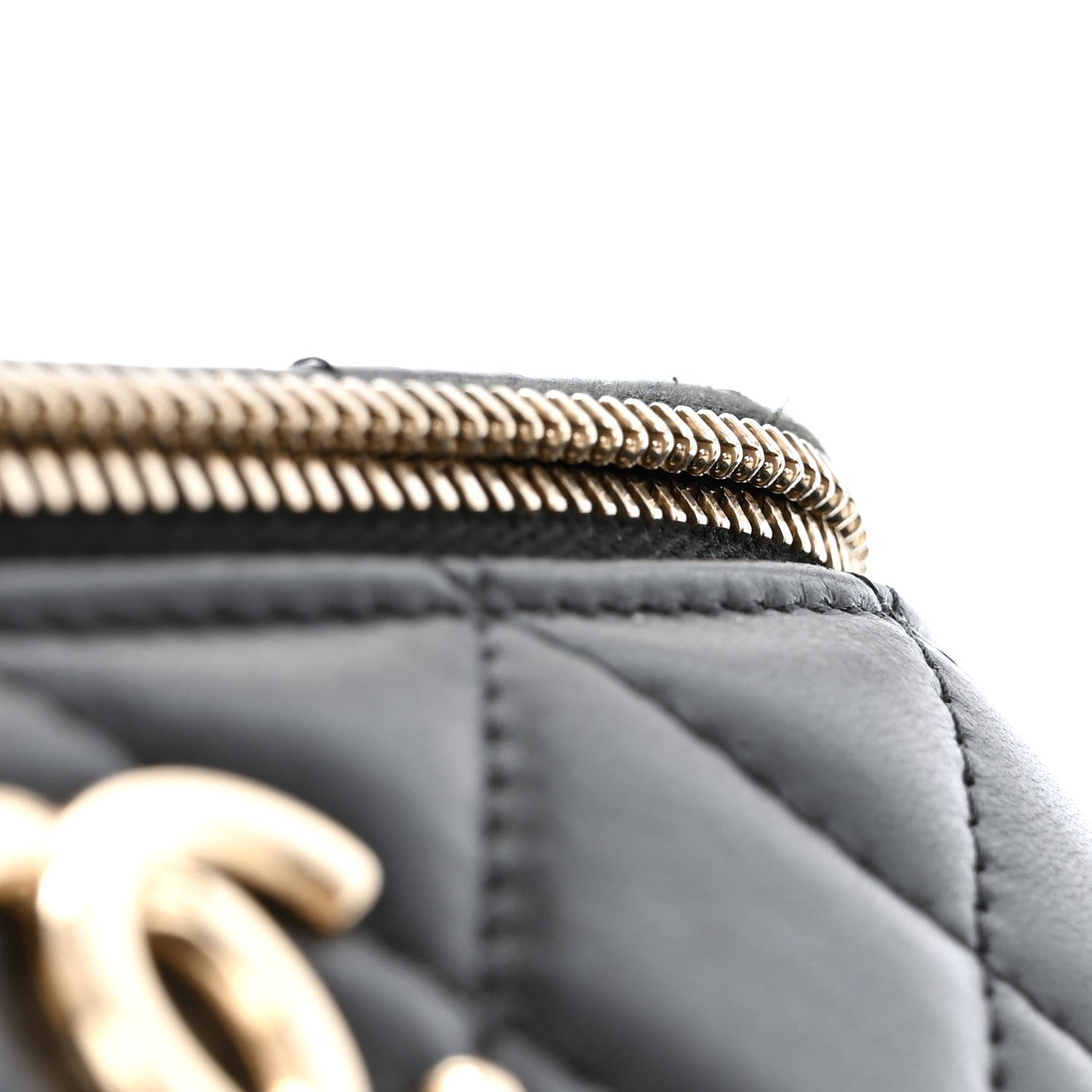 Chanel Lambskin Quilted Small Charming Top Handle Vanity Case With Chain Black 11 of 14