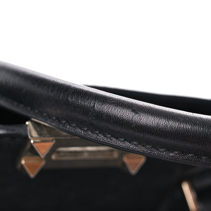 Valentino Garavani Vitello Rockstud Double Handle Tote Black 25 of 28