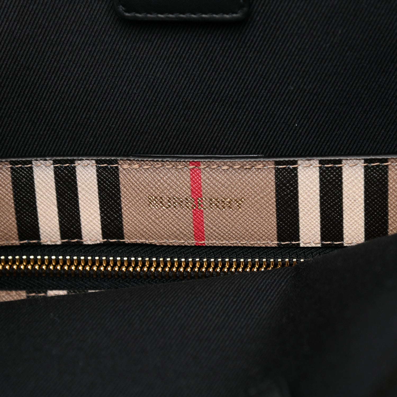 Burberry E-Canvas Stripe Book Tote Archive Beige 6 of 12