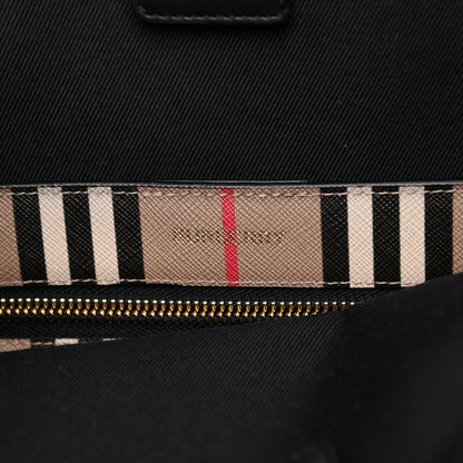 Burberry E-Canvas Stripe Book Tote Archive Beige 6 of 12