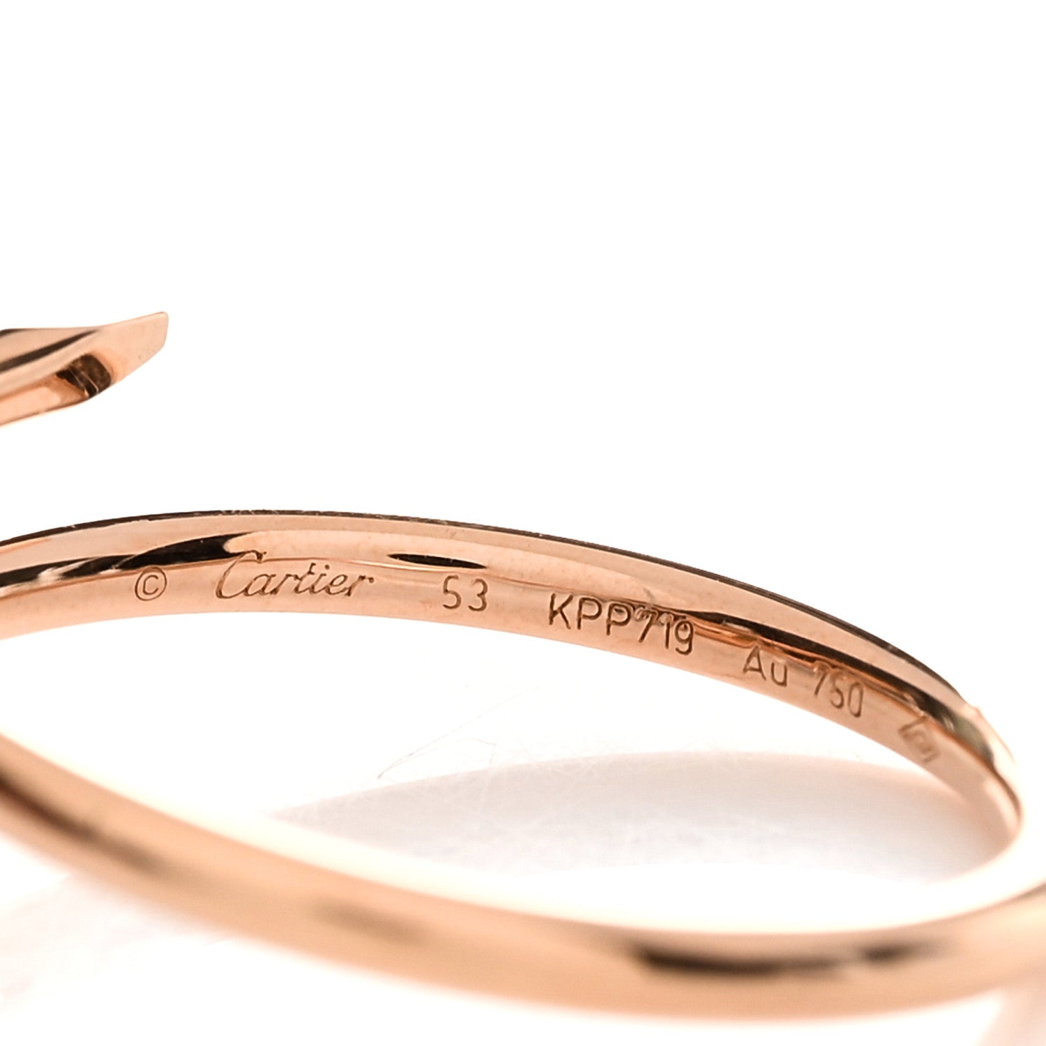 Cartier 18K Pink Gold Small Juste Un Clou Ring 53 6.25 4 of 5