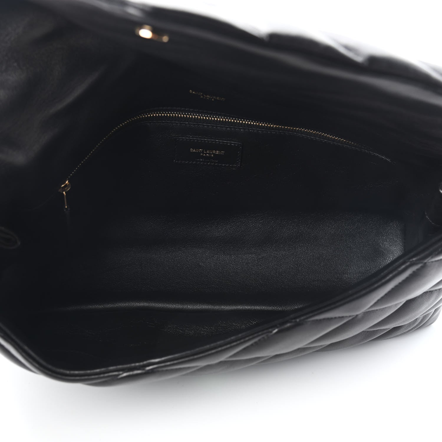 Saint Laurent Lambskin Quilted Sade Puffer Envelope Clutch Black 4 of 8