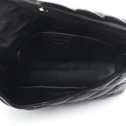 Saint Laurent Lambskin Quilted Sade Puffer Envelope Clutch Black 4 of 8