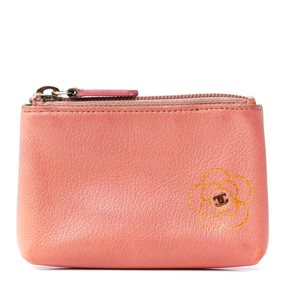 Chanel Goatskin Camellia Key Pouch Light Pink 1 of 12