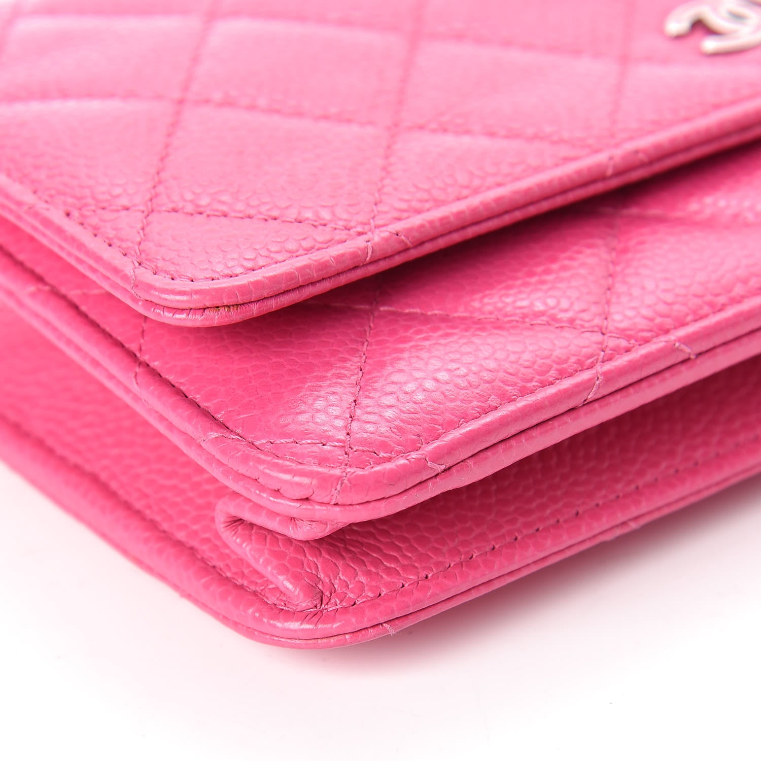 Chanel Caviar Quilted Wallet on Chain WOC Pink 9 of 13