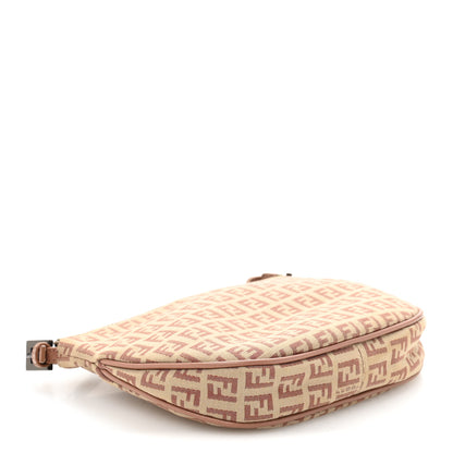 Fendi Zucchino Vitello Pochette Beige Bruciato Bois de Rose 4 of 15