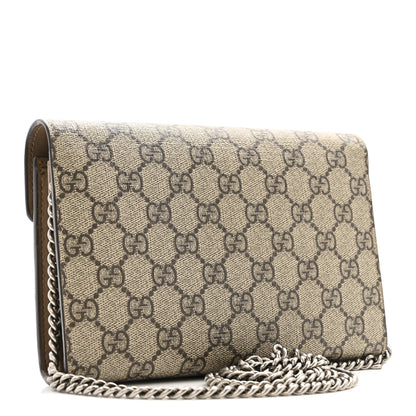 Gucci GG Supreme Monogram Mini Dionysus Chain Wallet Beige Taupe 3 of 13