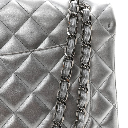 Chanel Metallic Lambskin Quilted Maxi Single Flap Silver 11 of 14