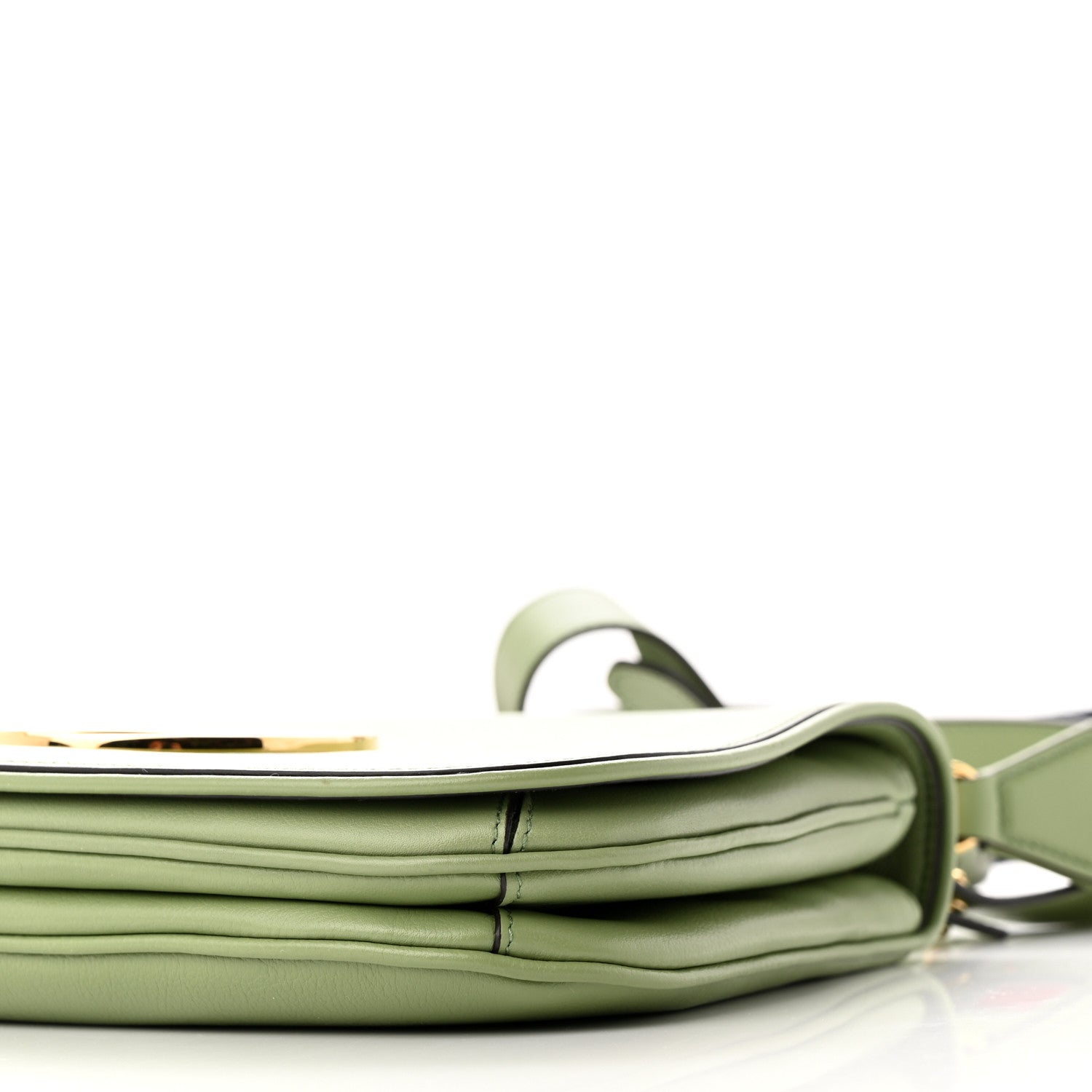 Gucci Roxy Calfskin Web Medium Blondie Top Handle Shoulder Flap Bag Salamander Green 9 of 9