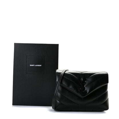 Saint Laurent Calfskin Y Quilted Monogram Toy Loulou Crossbody Bag Black 12 of 12