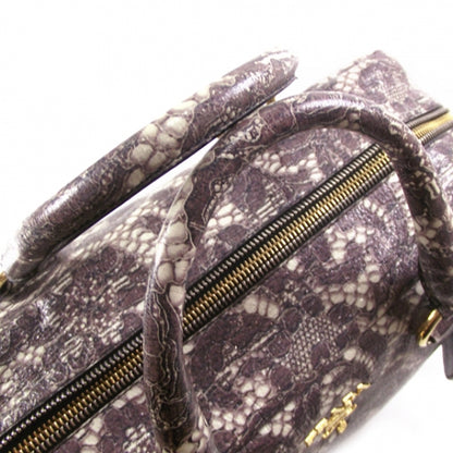 Prada Cervo Lux Print Lace Bauletto Tote 5 of 13