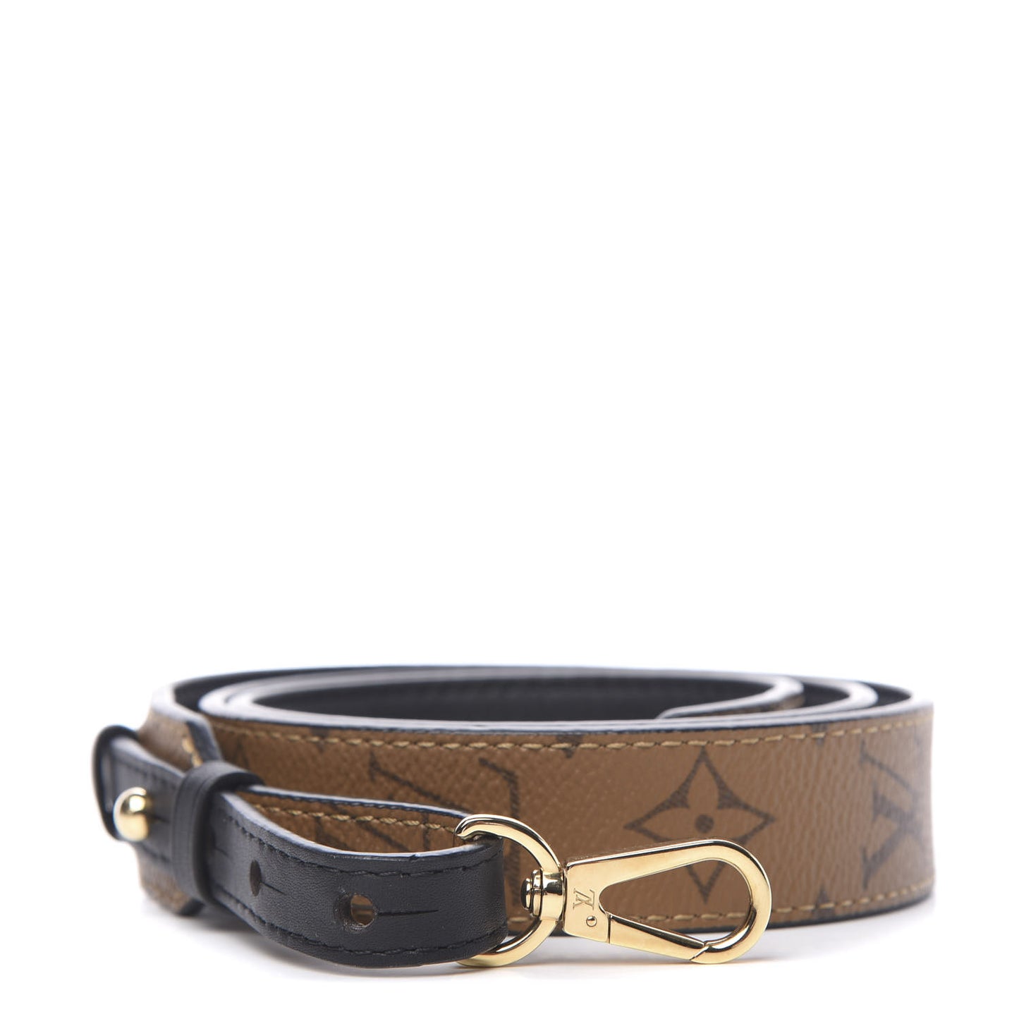 Reverse Monogram Bandouliere Shoulder Strap XL Black
