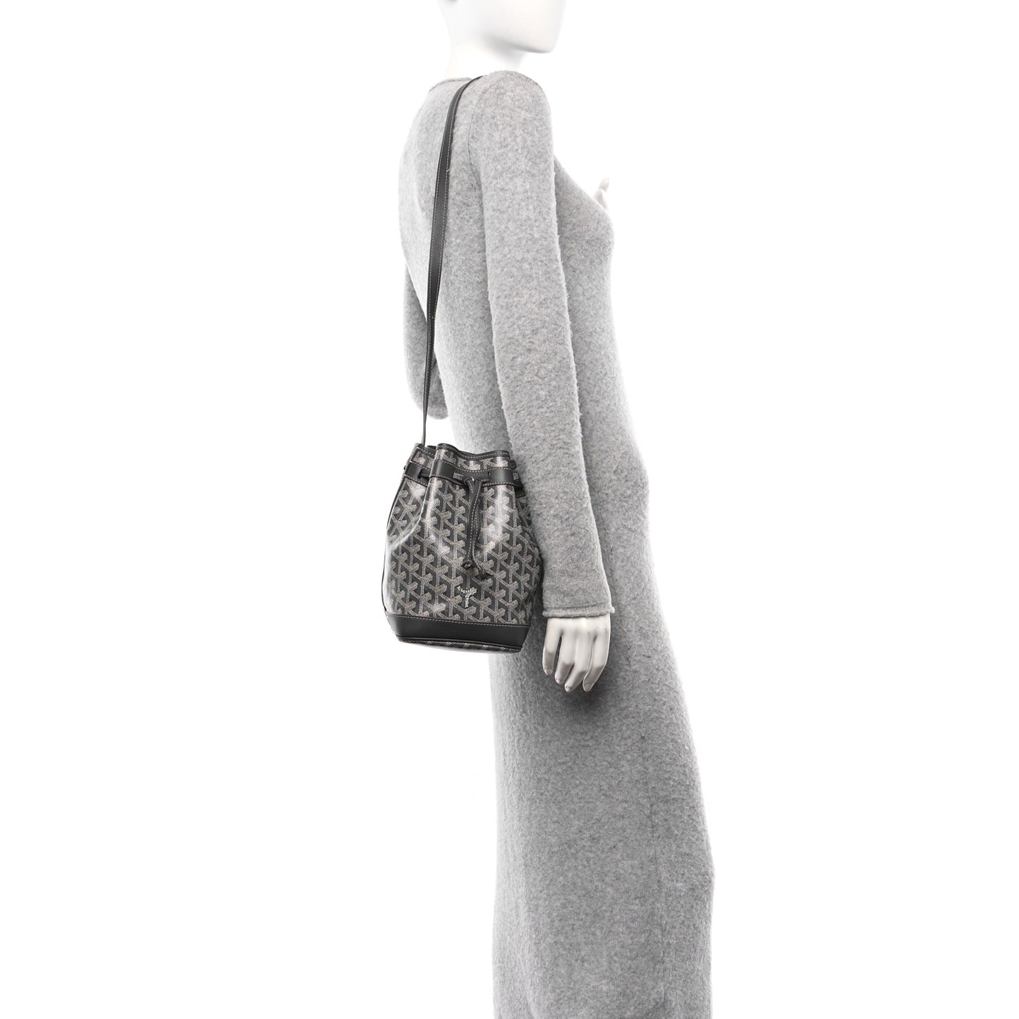 Goyardine Petit Flot Bucket Bag PM Grey