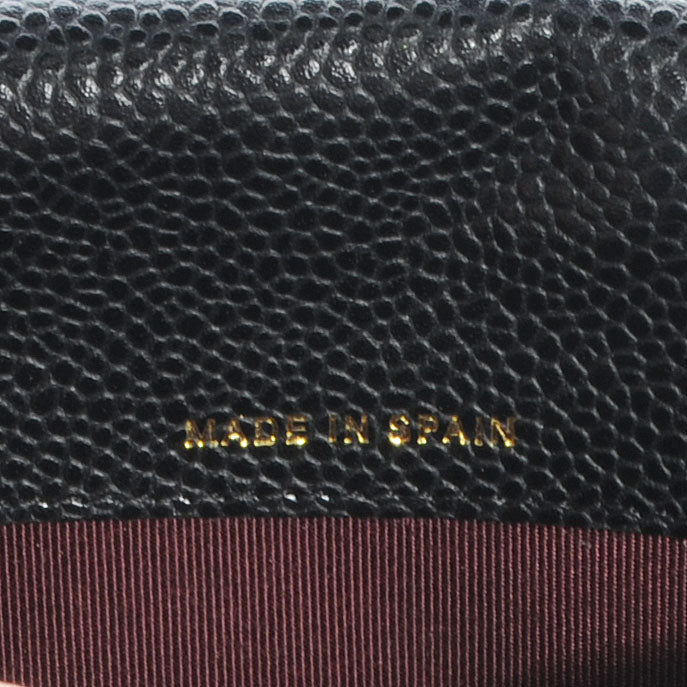 Caviar Large Gusset Flap Wallet Black