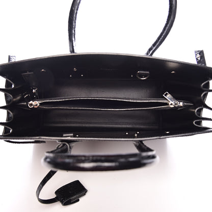 Saint Laurent Calfskin Crocodile Embossed Small Sac de Jour Black 5 of 15