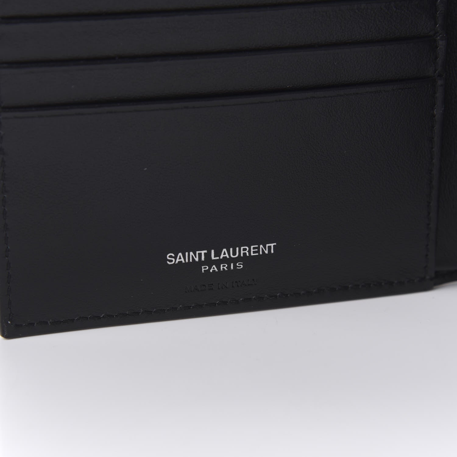 Saint Laurent Calfskin Smoking Forever Patch Bifold Wallet Black 6 of 8