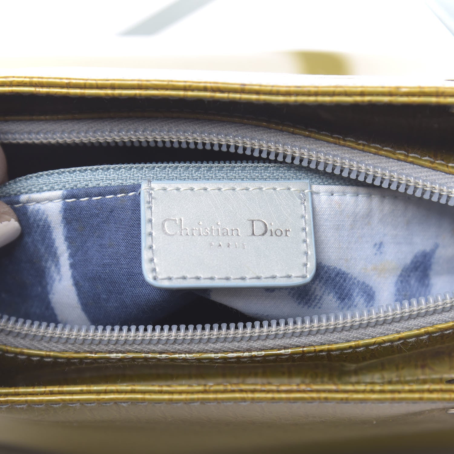 Christian Dior Patent Diorissimo Medium Bi-Color Lady Dior Green Blue 6 of 18