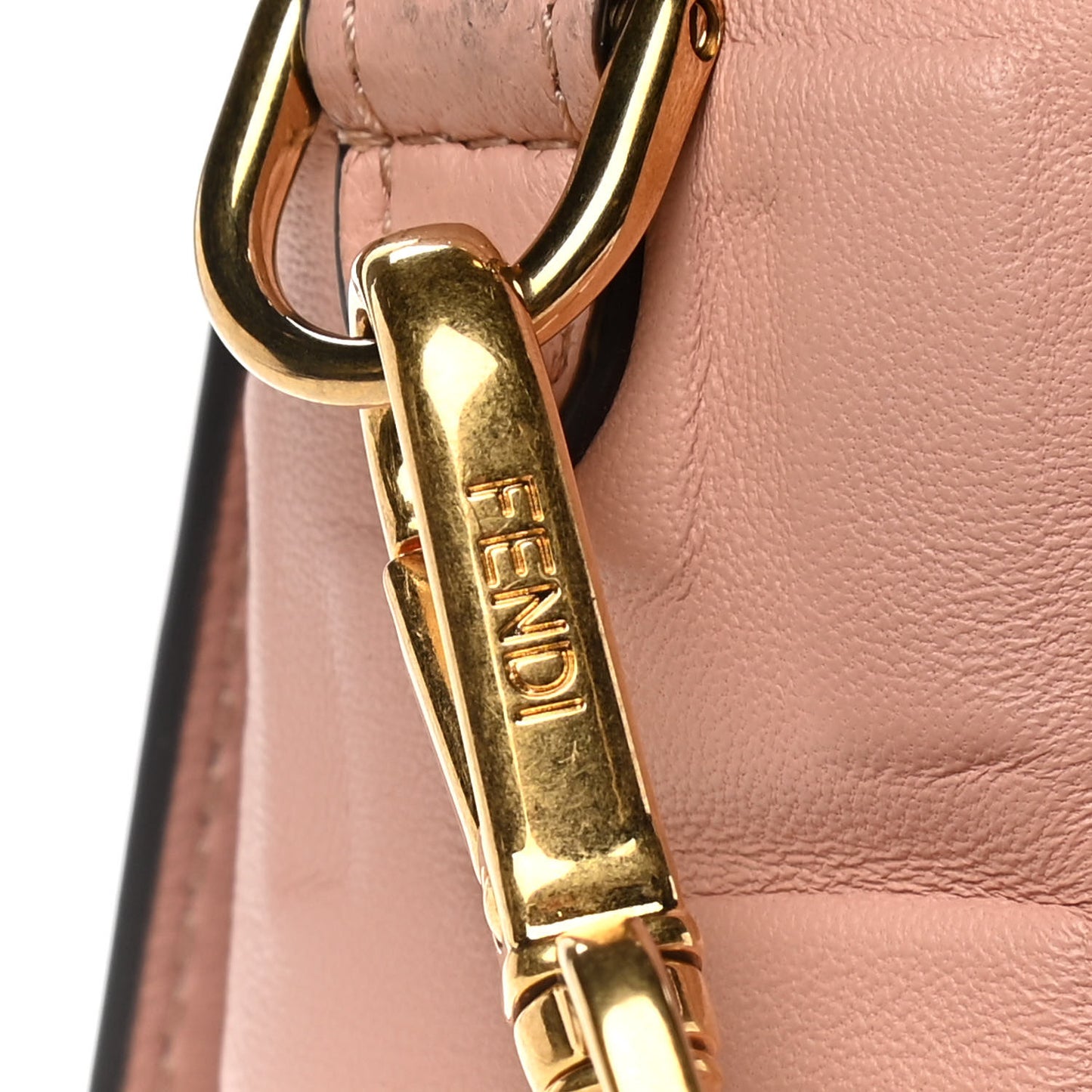 Nappa FF 1974 Embossed Large Baguette Rosa Bourbon
