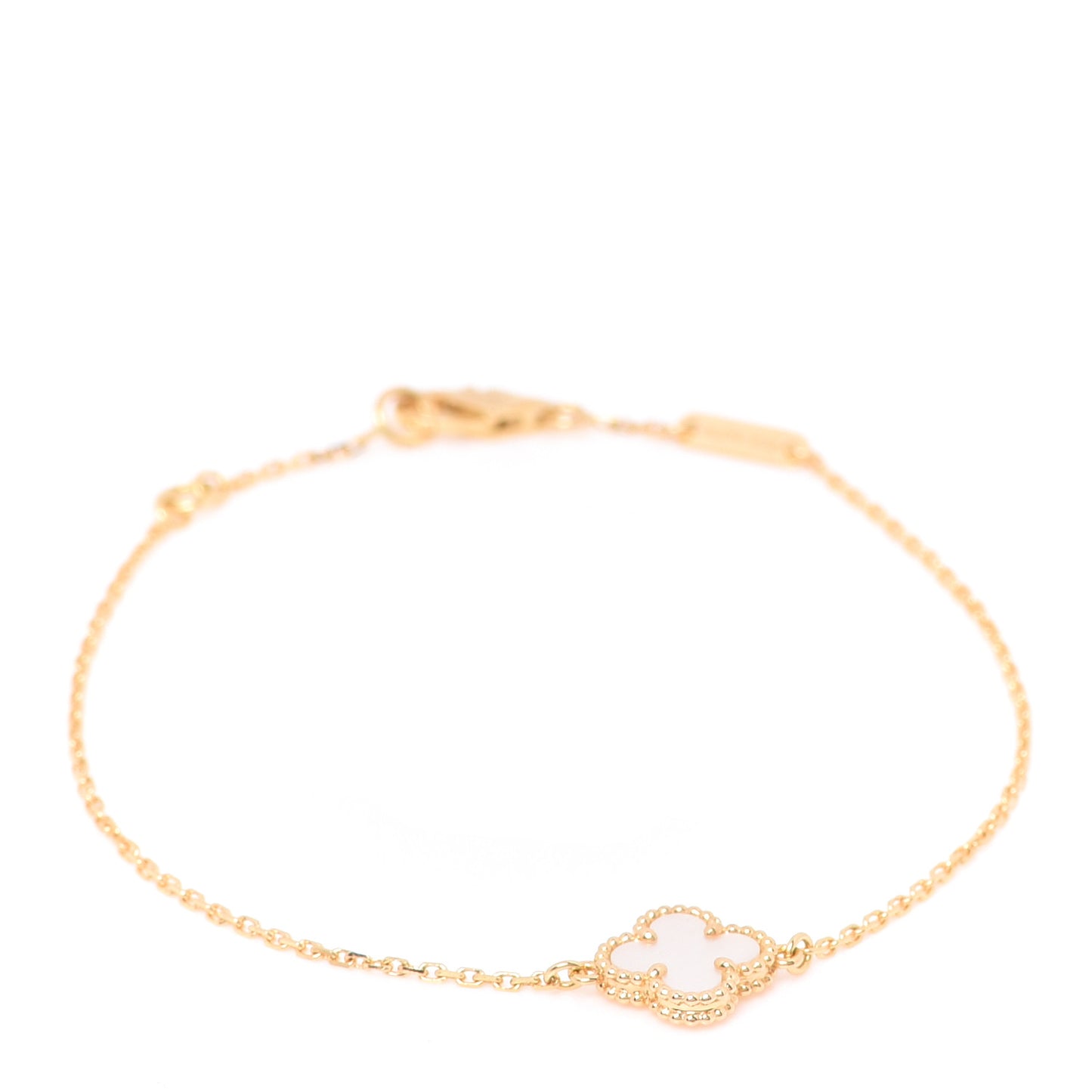 18K Yellow Gold Mother of Pearl Sweet Alhambra Bracelet