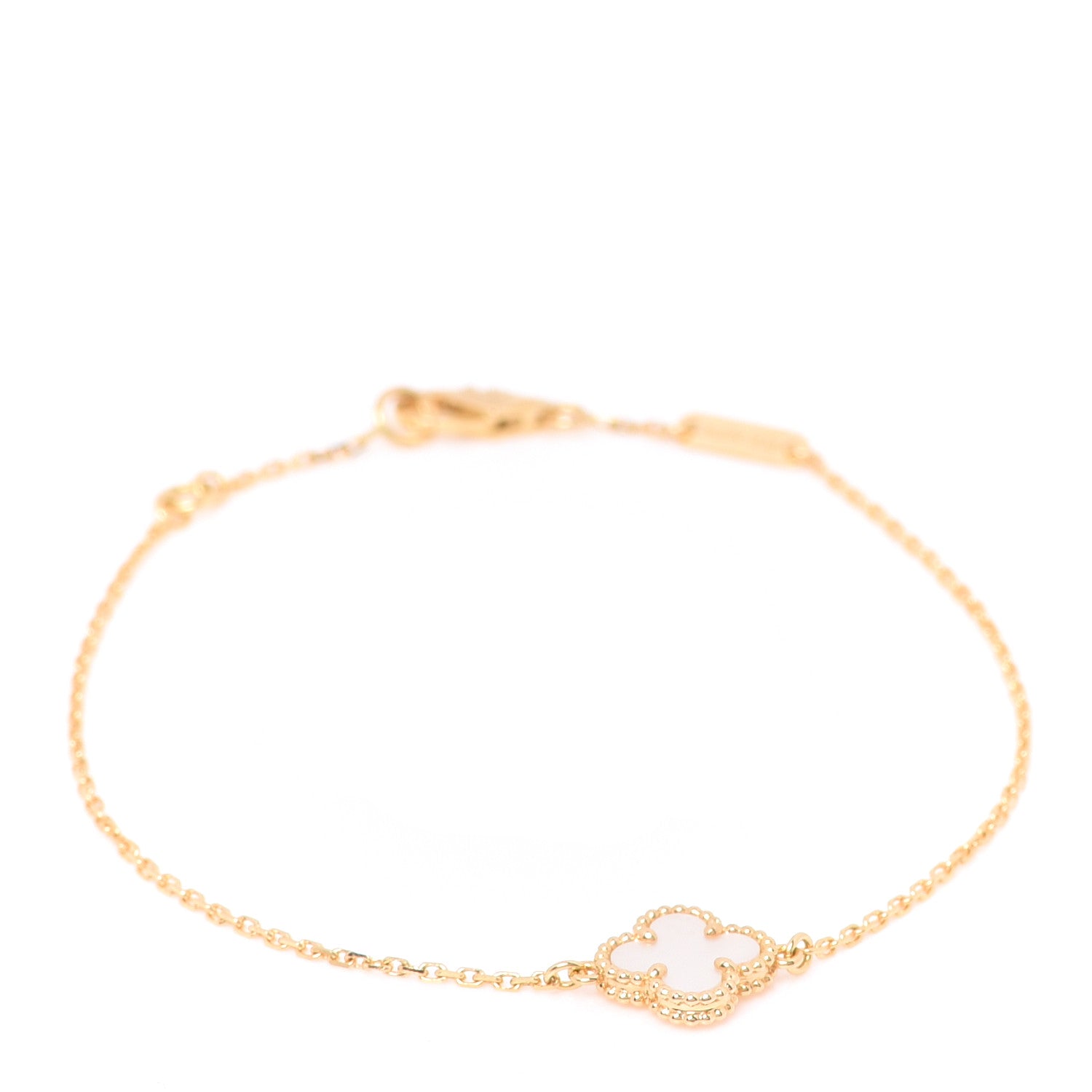 Van Cleef & Arpels 18K Yellow Gold Mother of Pearl Sweet Alhambra Bracelet 1 of 5